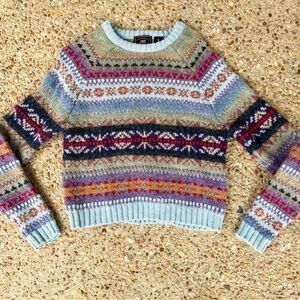 VTG Y2K AEO Fair Isle Wool Nordic Pullover Sweater Size M